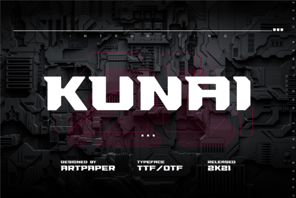 Kunai Display Font for Bold Handmade Branding