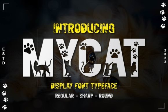Mycat: A Joyful Cat-Themed Display Font for Creative Branding